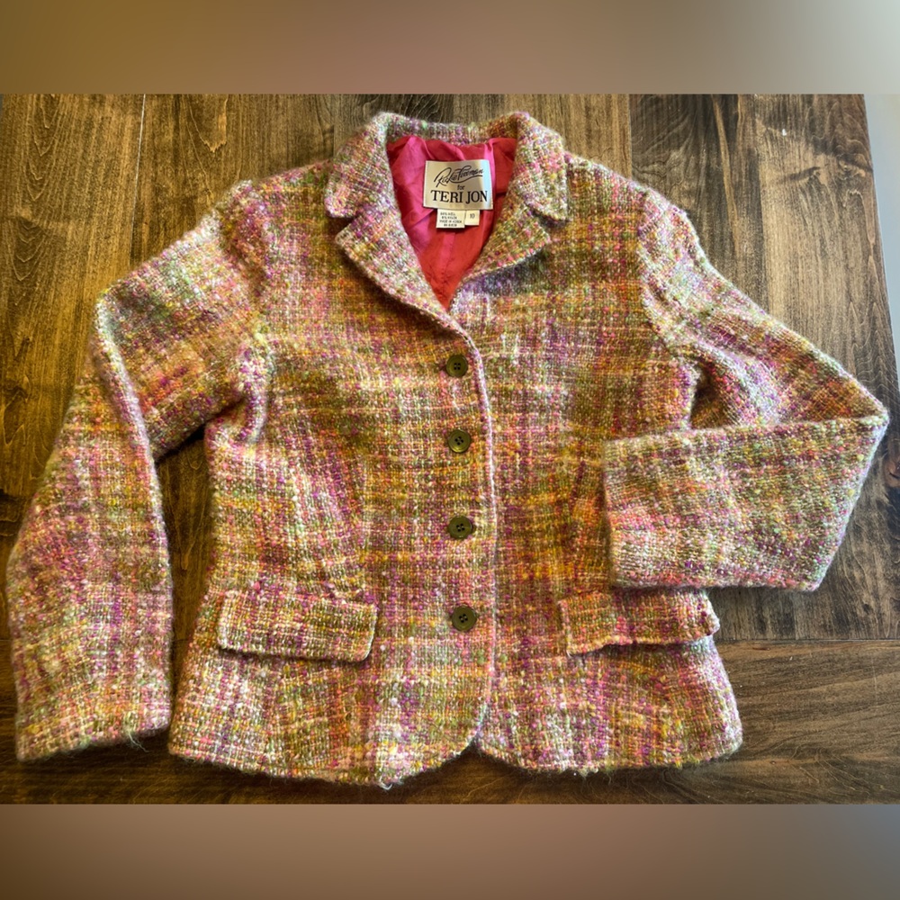 Rickie Freeman for Teri Jon Multi-Colored Tweed Blazer